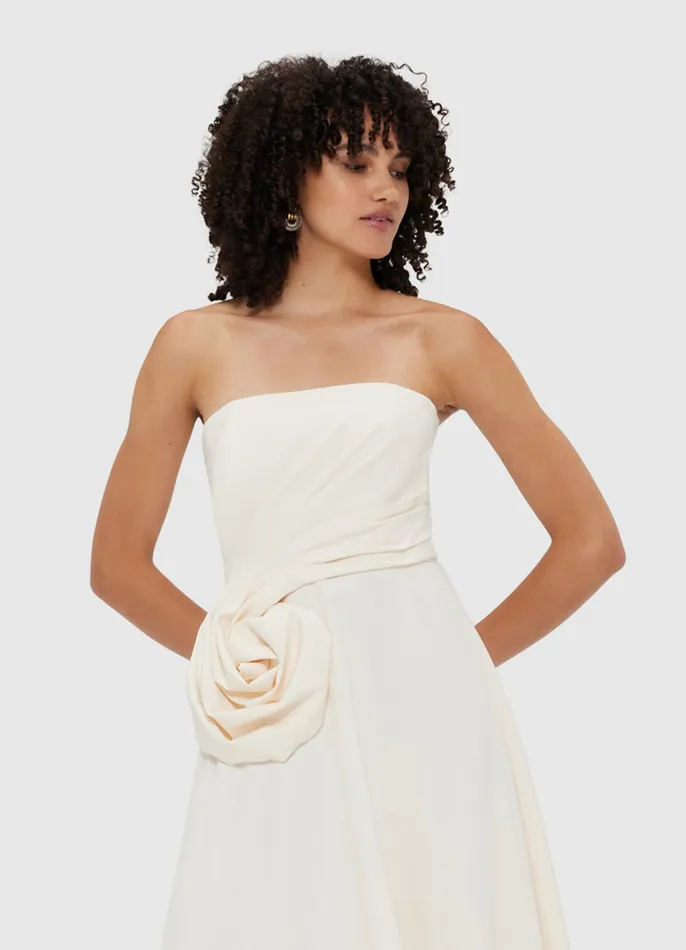 Dresses and Jumpsuits Ivanna Rose Bustier Midi Dress 8211 Vanilla LEO LIN Women