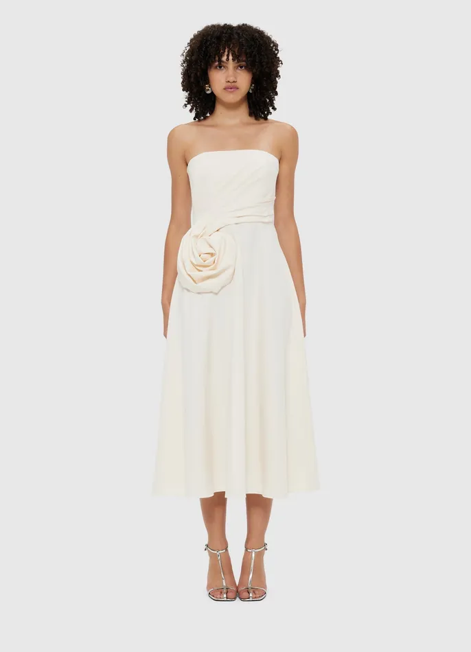 Dresses and Jumpsuits Ivanna Rose Bustier Midi Dress 8211 Vanilla LEO LIN Women