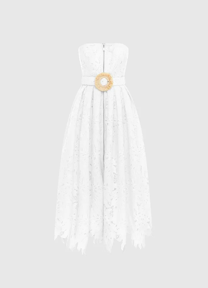 Dresses and Jumpsuits LEO LIN Women Norine Bustier Midi Dress 8211 Snow