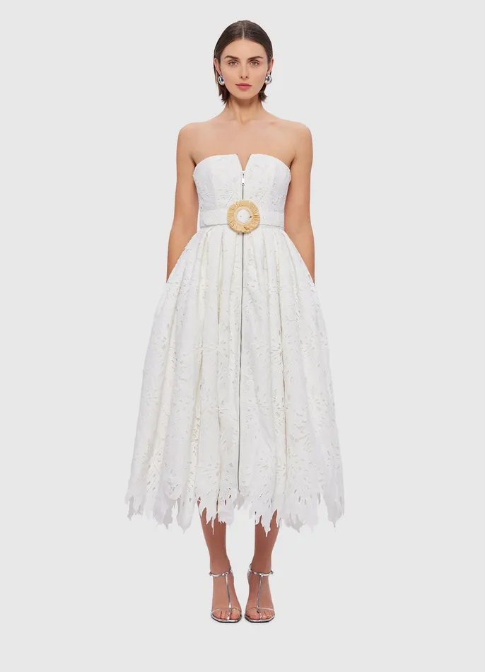 Dresses and Jumpsuits LEO LIN Women Norine Bustier Midi Dress 8211 Snow