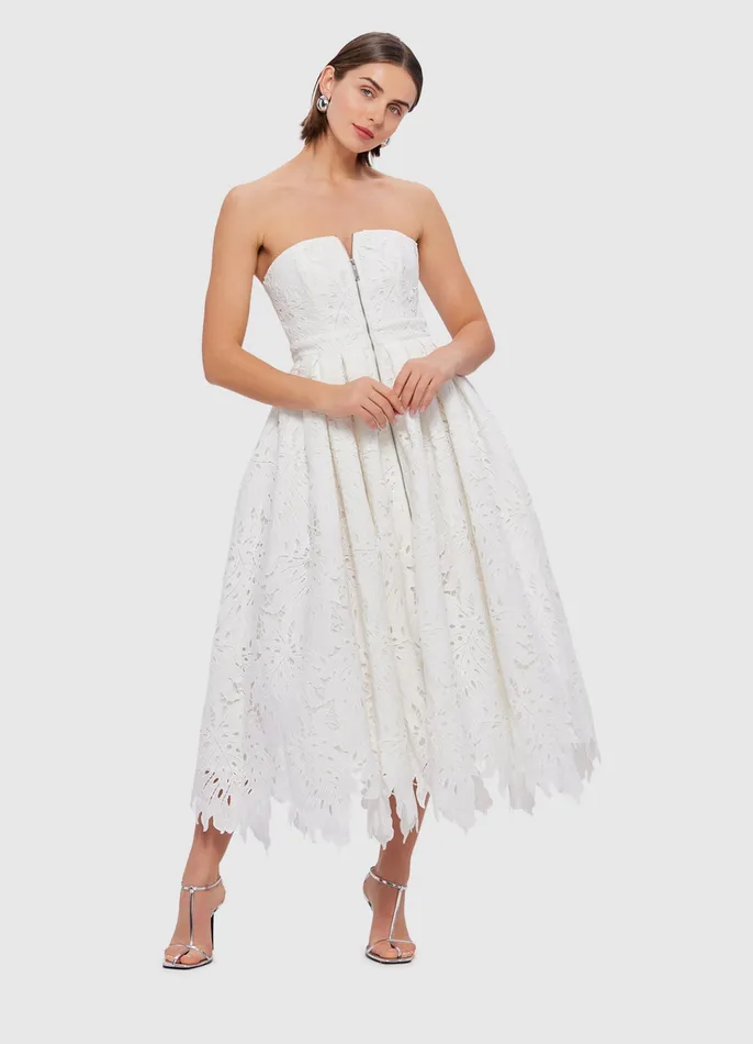 Dresses and Jumpsuits LEO LIN Women Norine Bustier Midi Dress 8211 Snow