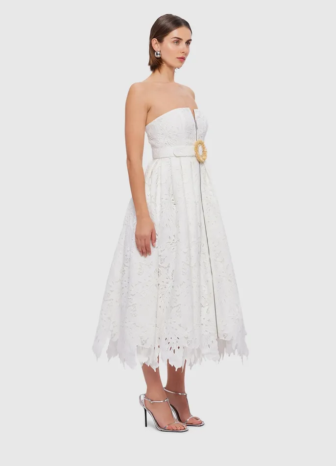 Dresses and Jumpsuits LEO LIN Women Norine Bustier Midi Dress 8211 Snow