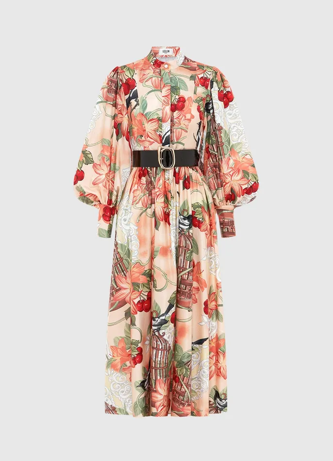 Dresses and Jumpsuits Nellie Midi Dress 8211 Azalea Print in Fortune 8211 LEO LIN Women