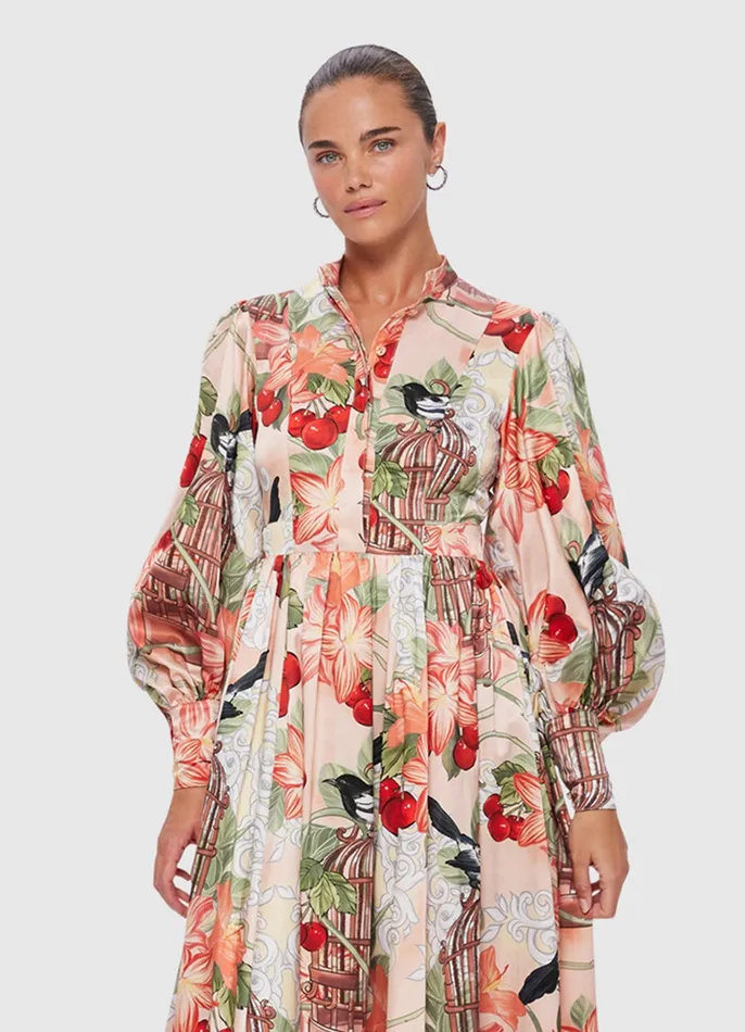 Dresses and Jumpsuits Nellie Midi Dress 8211 Azalea Print in Fortune 8211 LEO LIN Women