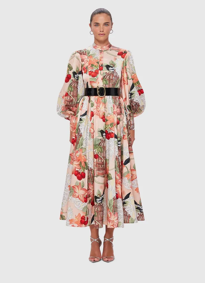 Dresses and Jumpsuits Nellie Midi Dress 8211 Azalea Print in Fortune 8211 LEO LIN Women