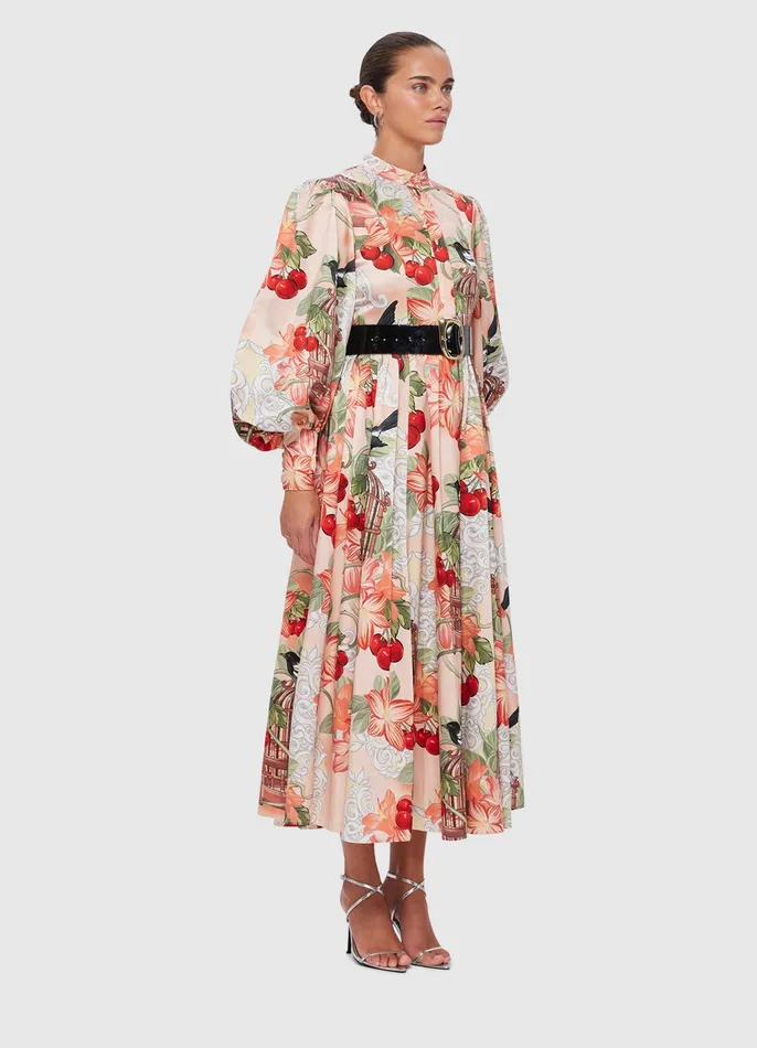 Dresses and Jumpsuits Nellie Midi Dress 8211 Azalea Print in Fortune 8211 LEO LIN Women