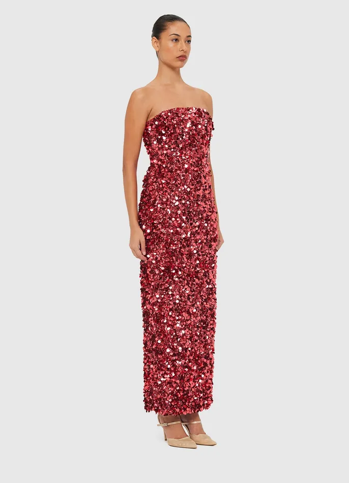 Dresses and Jumpsuits Women Rayna Sequin Bustier Maxi Dress 8211 Mulberry LEO LIN
