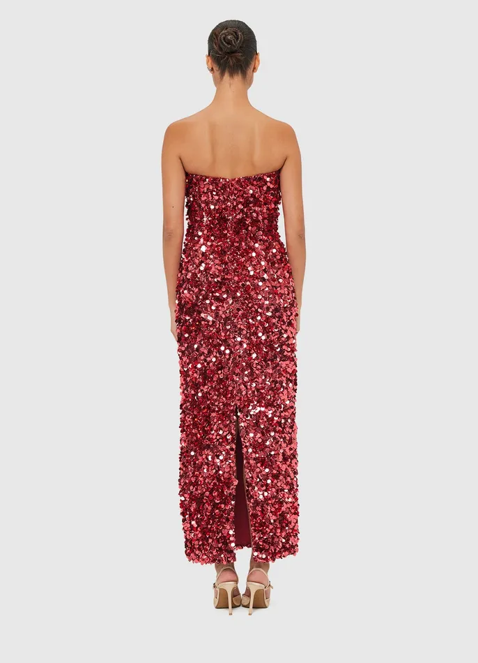 Dresses and Jumpsuits Women Rayna Sequin Bustier Maxi Dress 8211 Mulberry LEO LIN