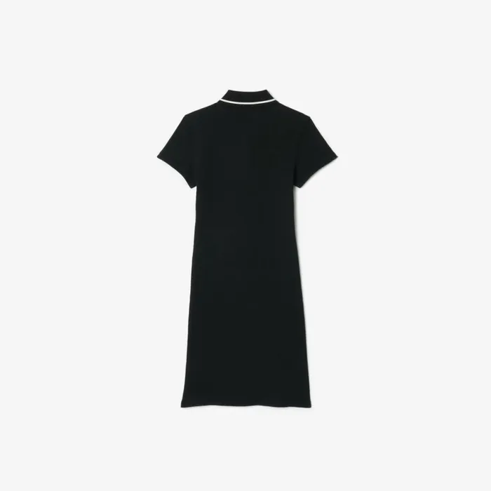 Dresses and Skirts Kids Lacoste Kids039 Ribbed Knit Polo Dress Black White Kbr