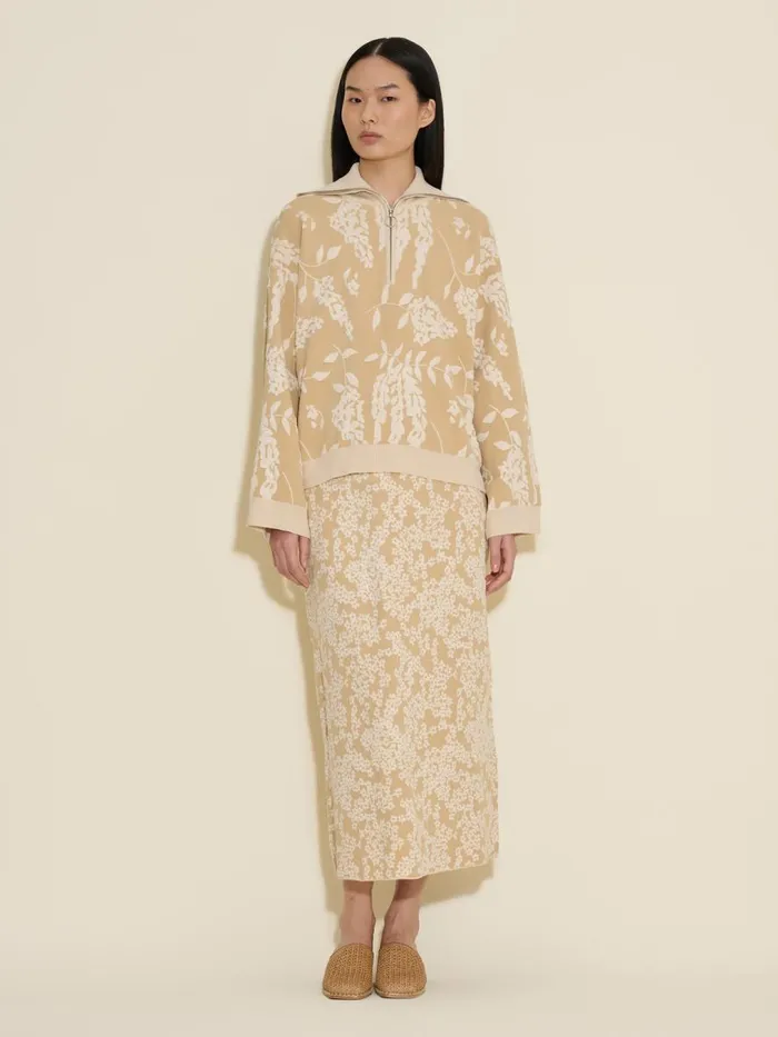 Dresses and Skirts Women Holzweiler Tine Jacquard Knit Skirt Beige Mix