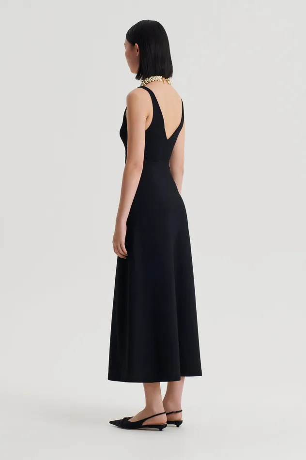 Dresses Scanlan Theodore Women CREPE KNIT V NECK DRESS BLACK Dresses Scanlan Theodore Women CREPE KNIT V NECK DRESS BLACK