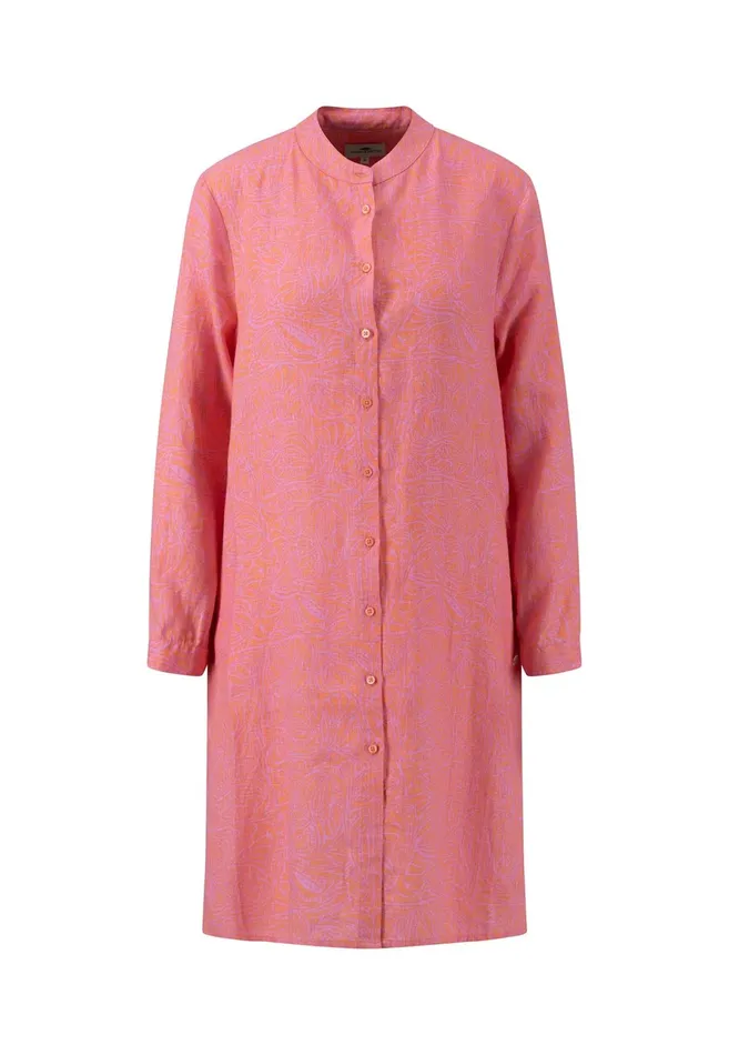 Dresses Women FYNCHHATTON Linen Dress With Flower Pattern Fondant Pink