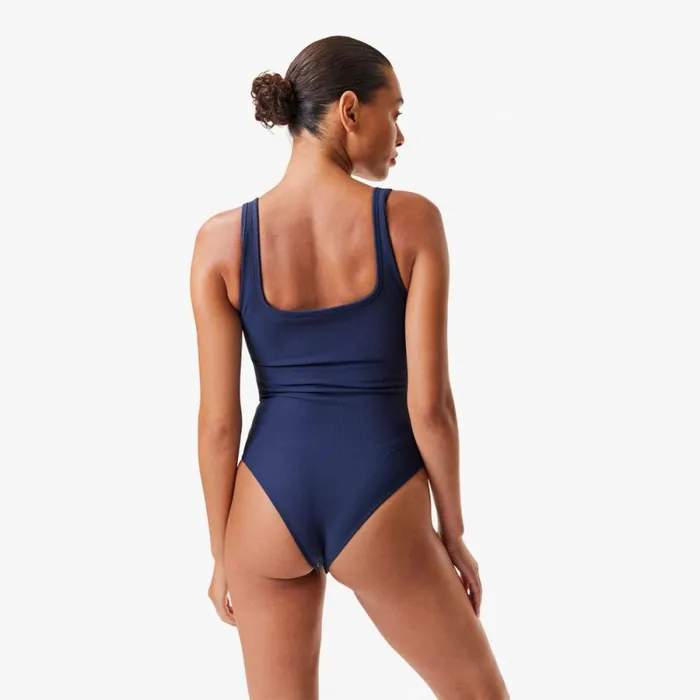 Dresses Women Lacoste Women039s Lacoste X Bandier Ribbed Bodysuit Navy Blue 166