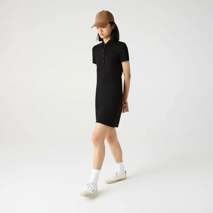 Dresses Women Lacoste Women039s Slim Fit Stretch Cotton Piqu Polo Dress Black 031
