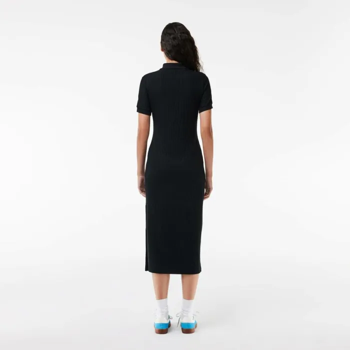 Dresses Women Lacoste Womens PoloStyle Midi Dress Black 031