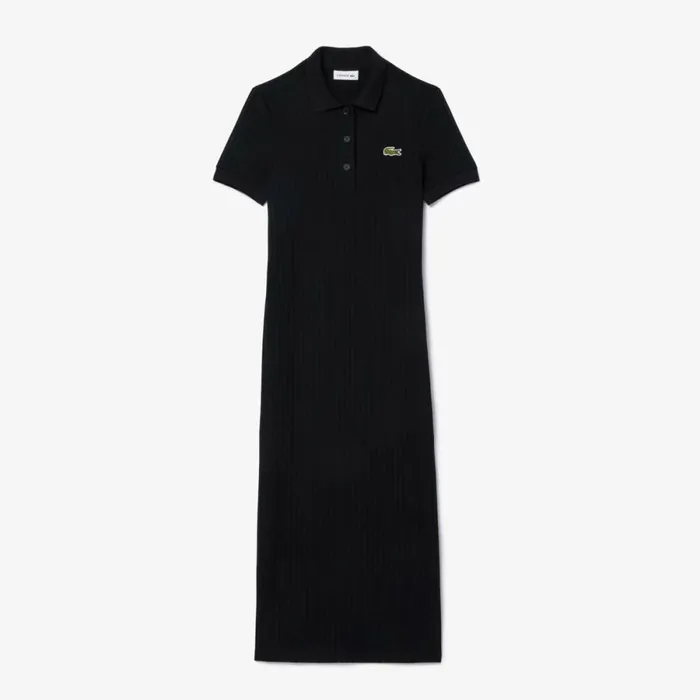Dresses Women Lacoste Womens PoloStyle Midi Dress Black 031