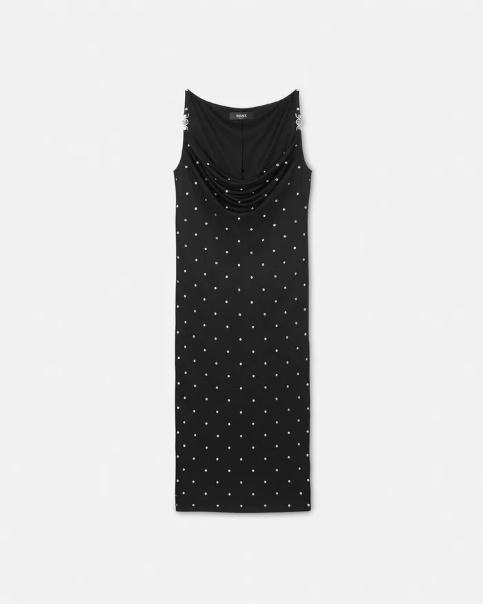 Dresses Women Versace Cielo Stellato Slip Midi Dress Black