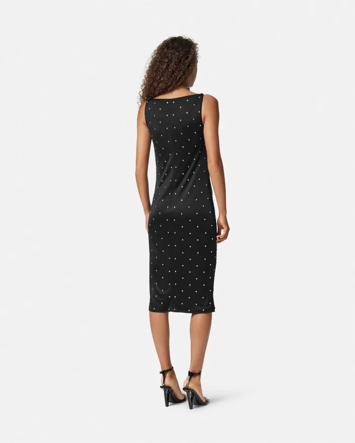 Dresses Women Versace Cielo Stellato Slip Midi Dress Black