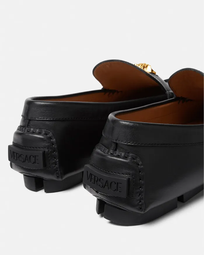 Drivers Men Versace La Medusa Driver Shoes Blackgold