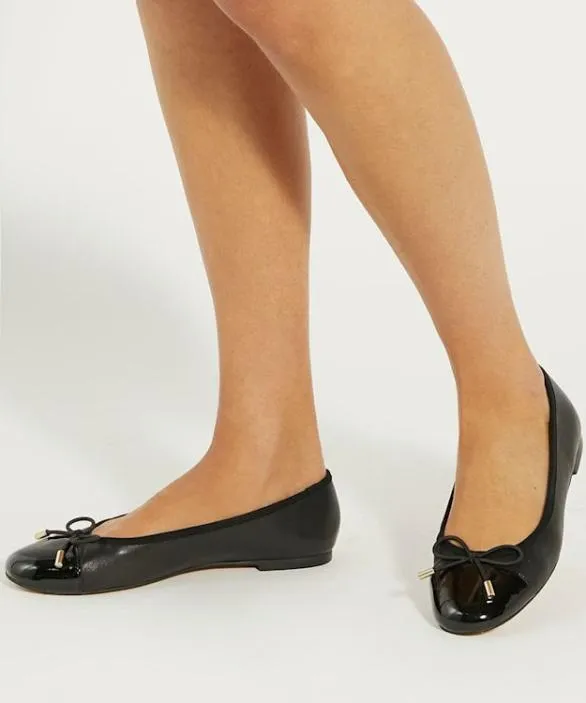 Dune London Ballet Pumps Women Highest Black Toe Cap Ballet Pump Black