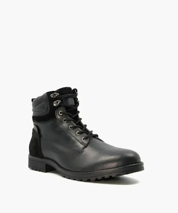 Dune London Black Boots Men Capello Black LaceUp Boots Black