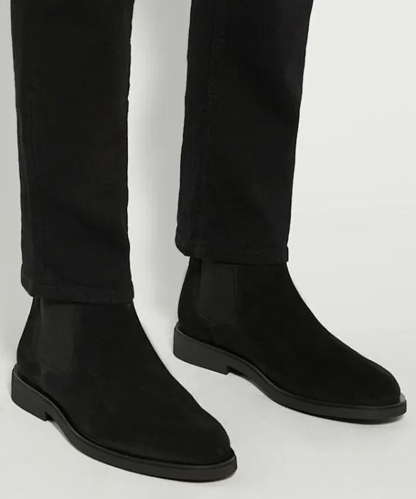 Dune London Black Boots Men Cromwells Black Signature Slip On Boots Black