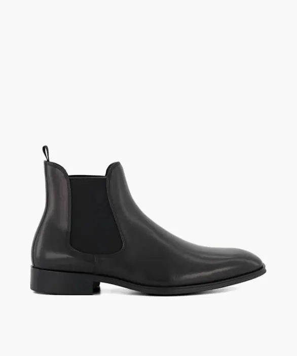 Dune London Black Boots Men Mandatory Black Wide Fit Chelsea Boots Black