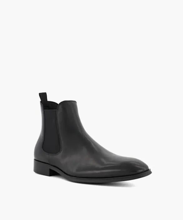 Dune London Black Boots Men Mandatory Black Wide Fit Chelsea Boots Black