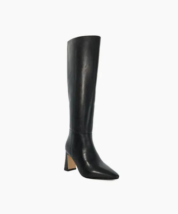 Dune London Black Boots Women Startler Black Knee High Heel Boots Black