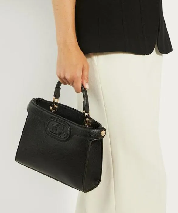 Dune London Black Handbags Women Daily Black Embossed Logo Tote Bag Black