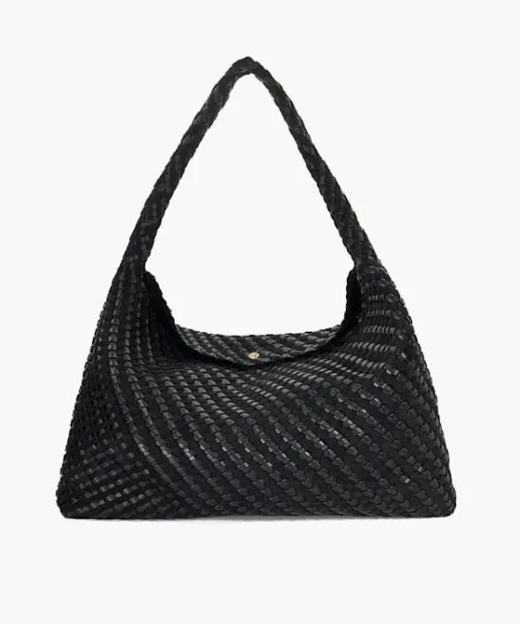 Dune London Black Handbags Women Deliberate XL Black Extra Large Woven Shoulder Bag Black Dune London Black Handbags Women Deliberate XL Black Extra Large Woven Shoulder Bag Black