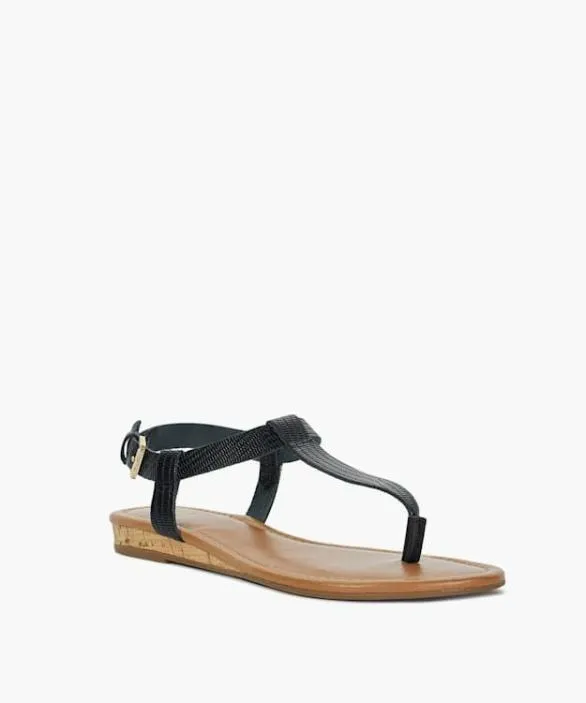Dune London Black Sandals Women Lari Black Cork Wedge Sandals Black