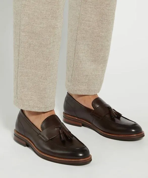Dune London Black Shoes Men Shaw Black Tassel Detail Loafers Black