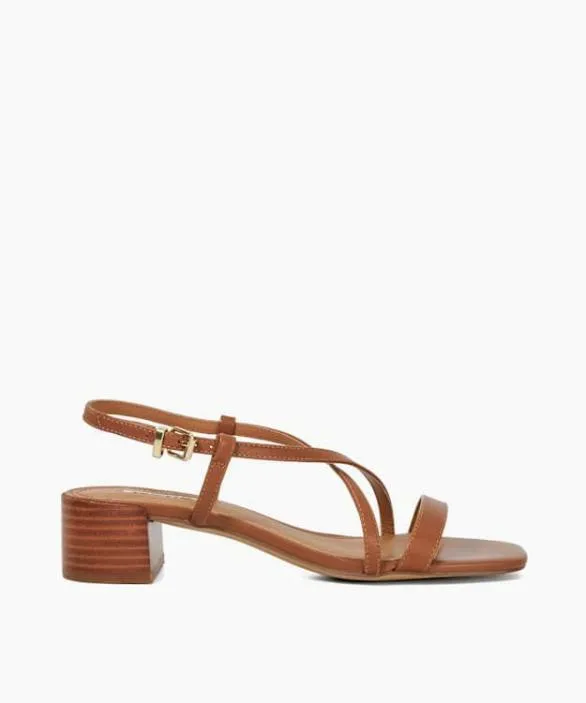 Dune London Block Heeled Sandals Women Jaskell Tan Low Block Heel Sandals Brown