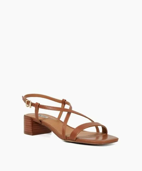 Dune London Block Heeled Sandals Women Jaskell Tan Low Block Heel Sandals Brown