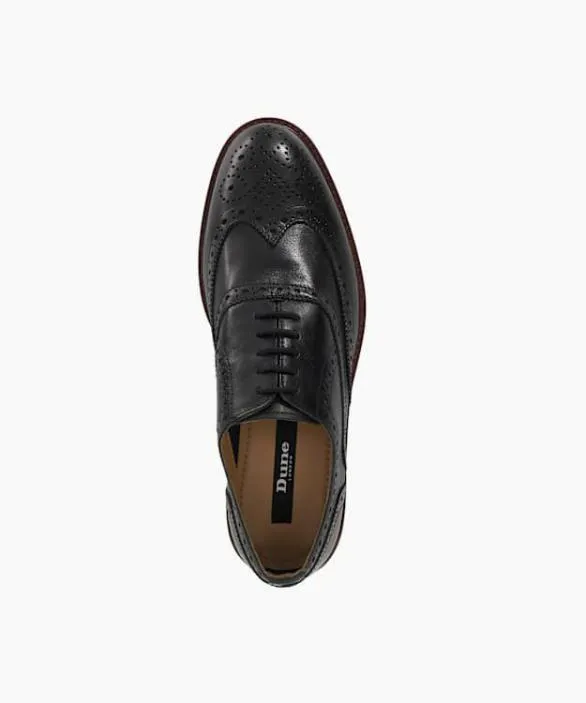 Dune London Brogues Men Baltics Black Lace Up Formal Oxford Shoes Black