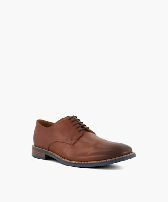 Dune London Brown Shoes Men Stanley Tan Leather LaceUp Shoes Brown