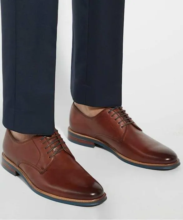Dune London Brown Shoes Men Stanley Tan Leather LaceUp Shoes Brown