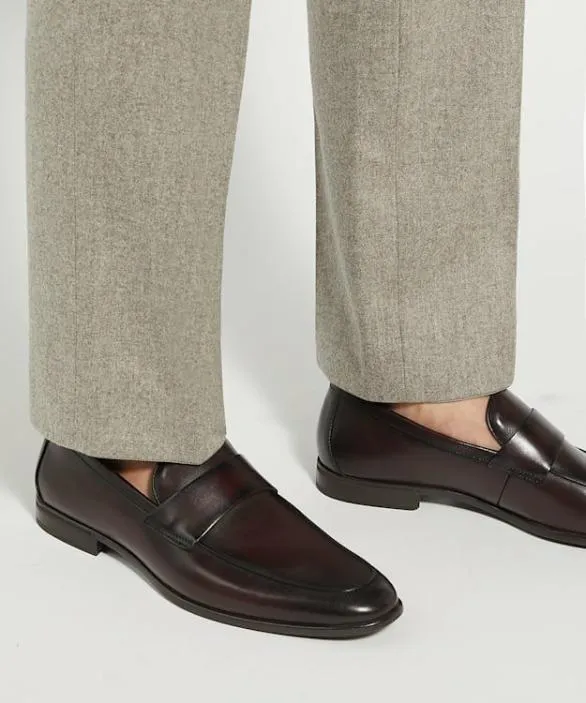 Dune London Brown Shoes Men Sylas Brown Leather Penny Loafers Brown