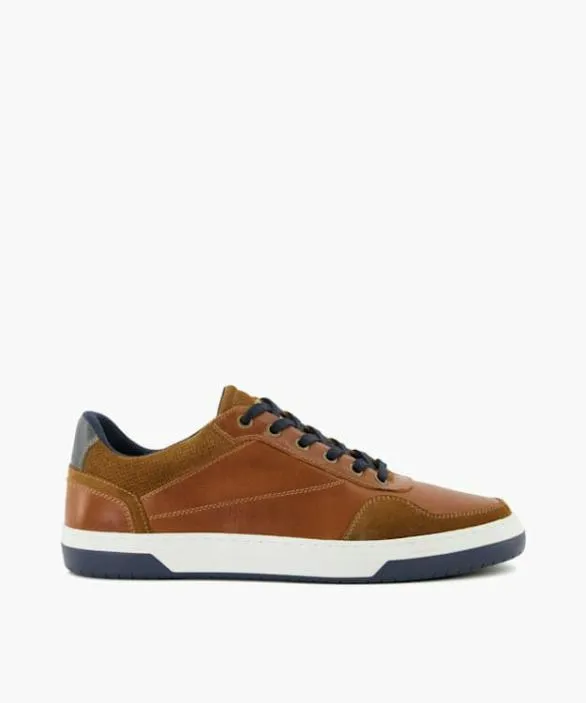 Dune London Brown Shoes Men Thorin Tan LaceUp Trainers Brown