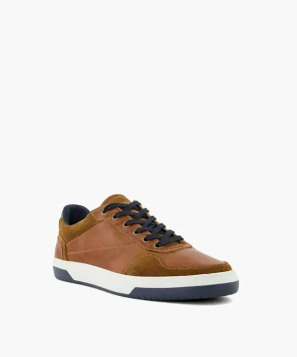 Dune London Brown Shoes Men Thorin Tan LaceUp Trainers Brown