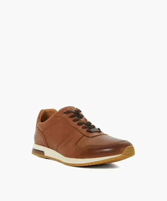 Dune London Brown Shoes Men Trilogy Tan LaceUp Runner Trainers Brown