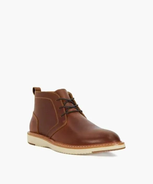Dune London Chukka Boots Men Chander Brown Wedge Sole Chukka Boots Brown