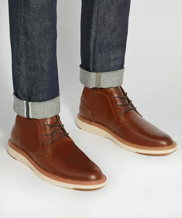 Dune London Chukka Boots Men Chander Brown Wedge Sole Chukka Boots Brown