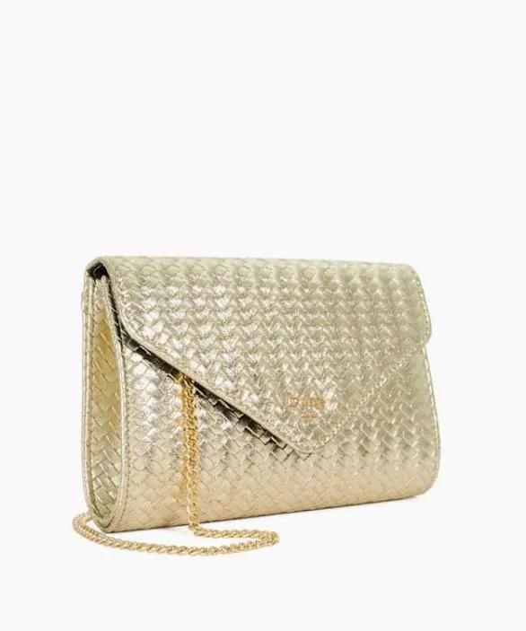 Dune London Clutch Bags Women Elldorados Gold Textured Handheld Clutch Bag Metallic
