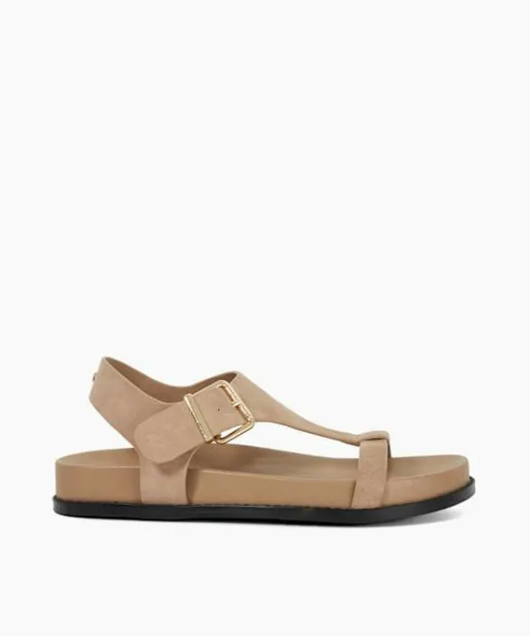 Dune London Flat Sandals Women Lostin Taupe Open Toe Strap Sandals Neutral
