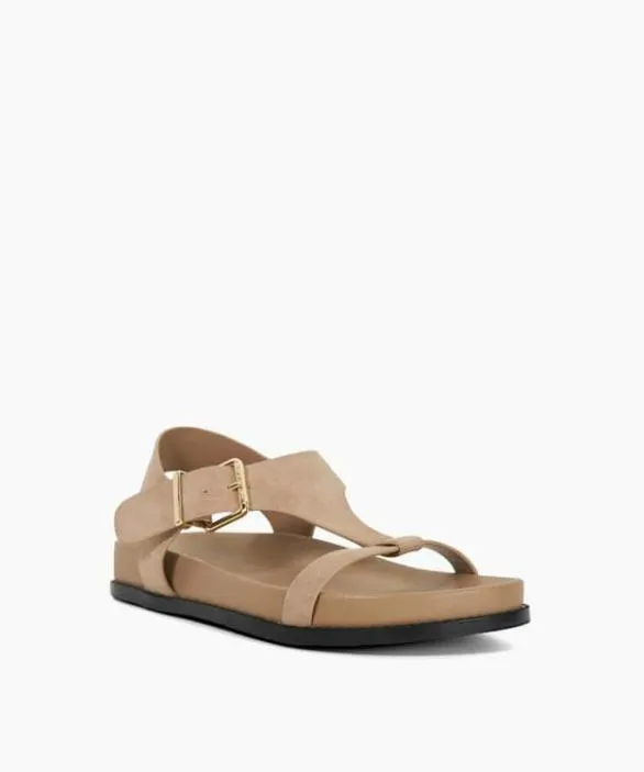 Dune London Flat Sandals Women Lostin Taupe Open Toe Strap Sandals Neutral