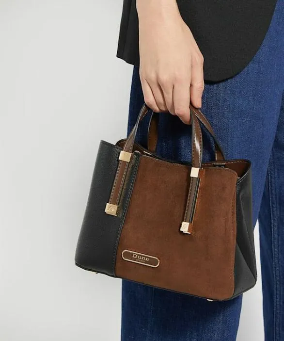 Dune London Handbags Women Dinkydorry Dark Brown Textured Tote Bag Brown