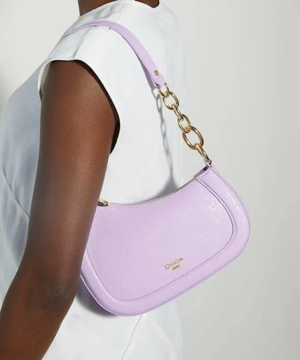 Dune London Handbags Women Direction Lilac Asymmetric Chain Detail Shoulder Bag Purple