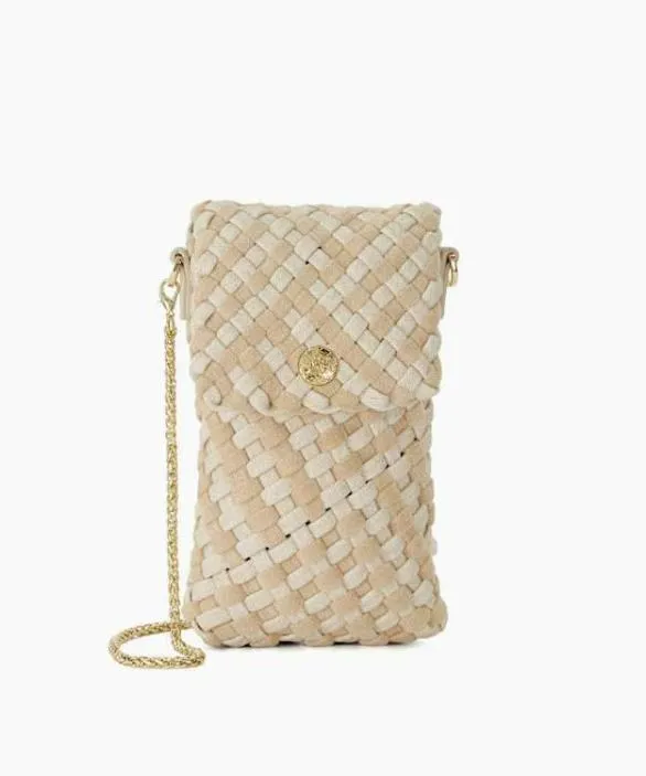 Dune London Handbags Women Saff Cream Woven Phone Cross Body Bag Neutral